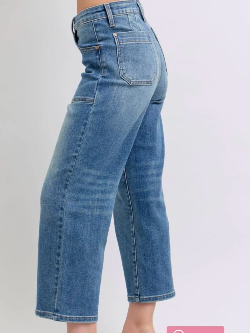 Judy Blue High Waist Crop Wide Leg Denim Jeans 15/32 - Picture 7 of 9